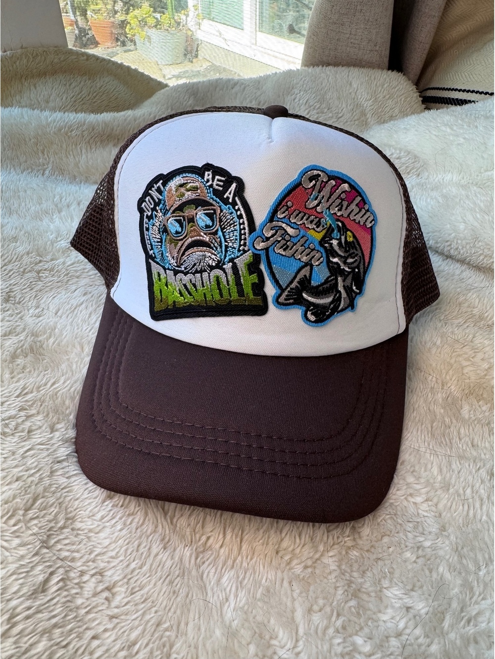 NEW Don’t Be A Basshole Wishin’ I Was Fishin’ Bass Fishing Trucker Hat Snapback